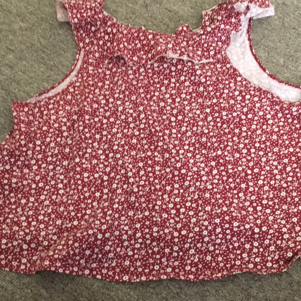 Summery red flowered crop top
